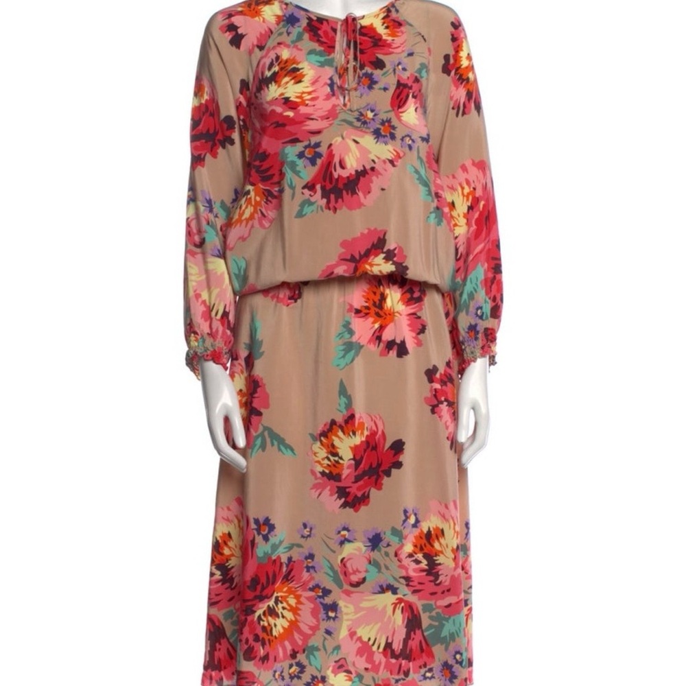 Tibi Multicolor 100% Silk Floral Dress - Picture 7 of 10